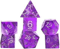 Sirius Dice - 7pc Sharp Edged - Purple Fairy